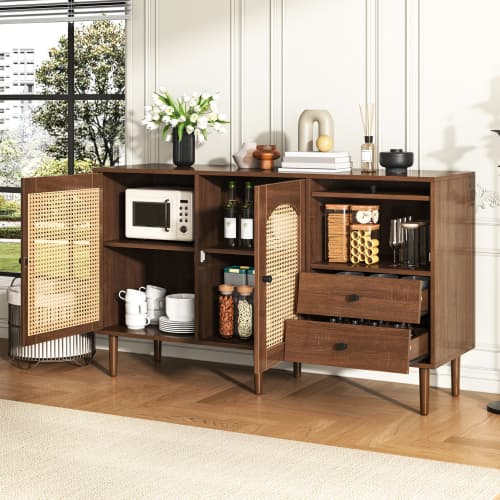Country-Style Sideboard with Rattan Doors - image 5