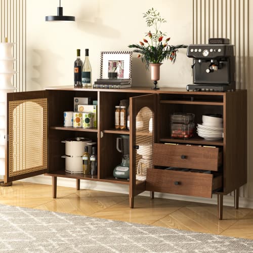 Country-Style Sideboard with Rattan Doors - image 2