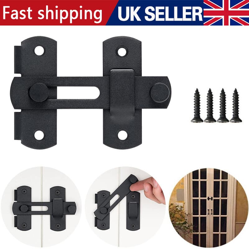 Sliding Bolt Door Latch in Matte Black with Fixing Screws - image 11