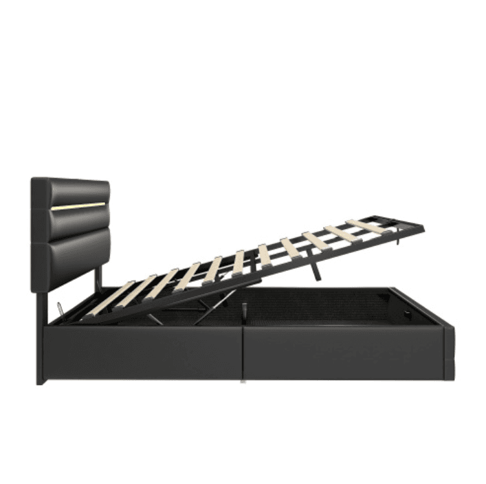 Smart King Size Ottoman Bed with LEDs, USB & Hydraulic Storage - image 9