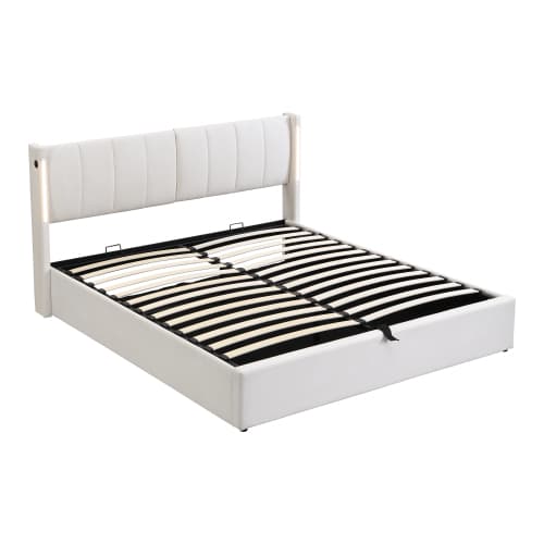 Modern King Size Ottoman Bed with LED Lighting and USB Charging - image 21