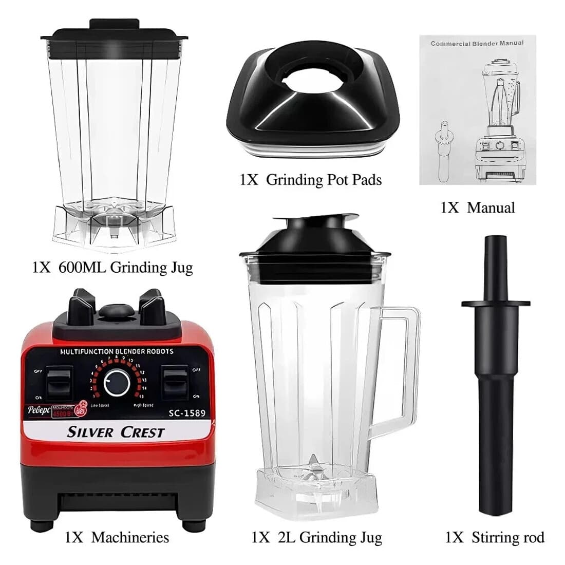 Powerful 4500W Countertop Blender with 2L Jug - image 13