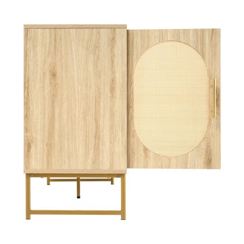 Oak Effect Rattan Sideboard with Ample Storage - image 15