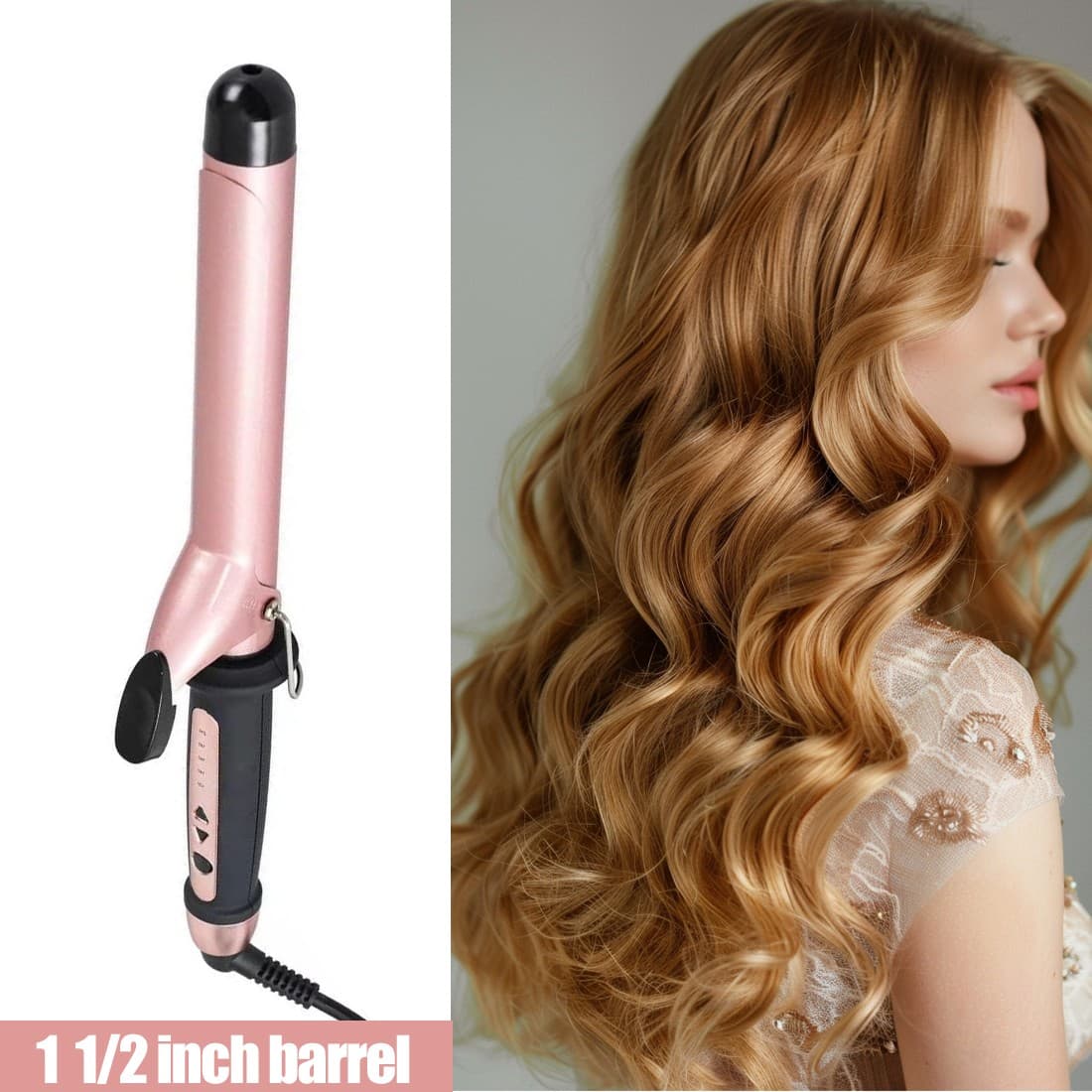 38mm Ceramic Tourmaline Curling Wand for Large Waves - image 14