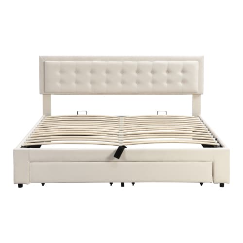 Upholstered King Size Bed with LED Lights and USB Charging Port (5ft) - image 20