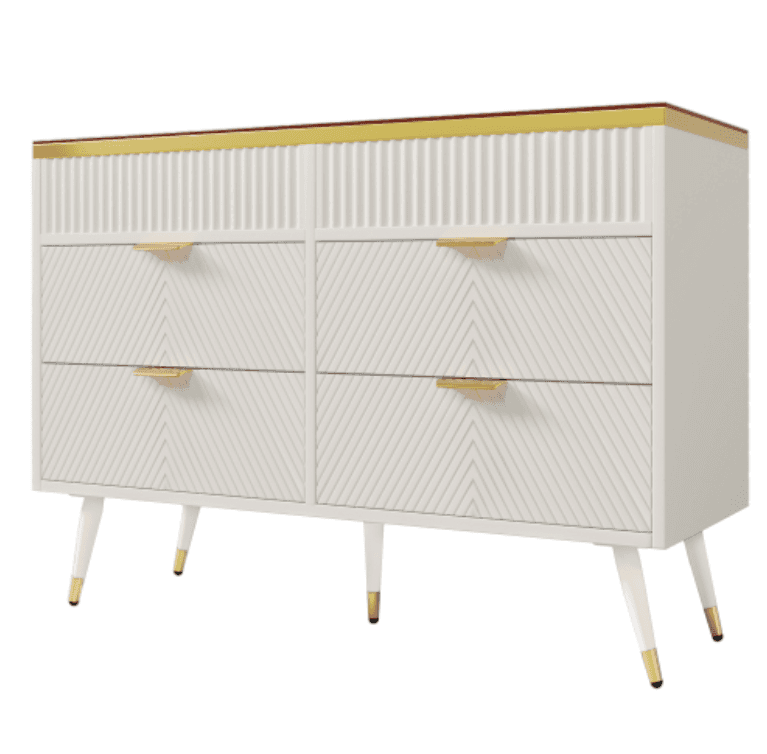 Contemporary White 6-Drawer Sideboard Cabinet - image 22