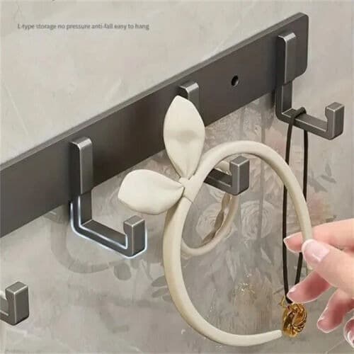 7-Hook Aluminium Wall Rack with Modern Slim Profile - image 6