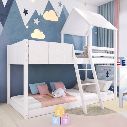 Solid Wood Treehouse Mid-Sleeper Cabin Bed for Kids - image 4
