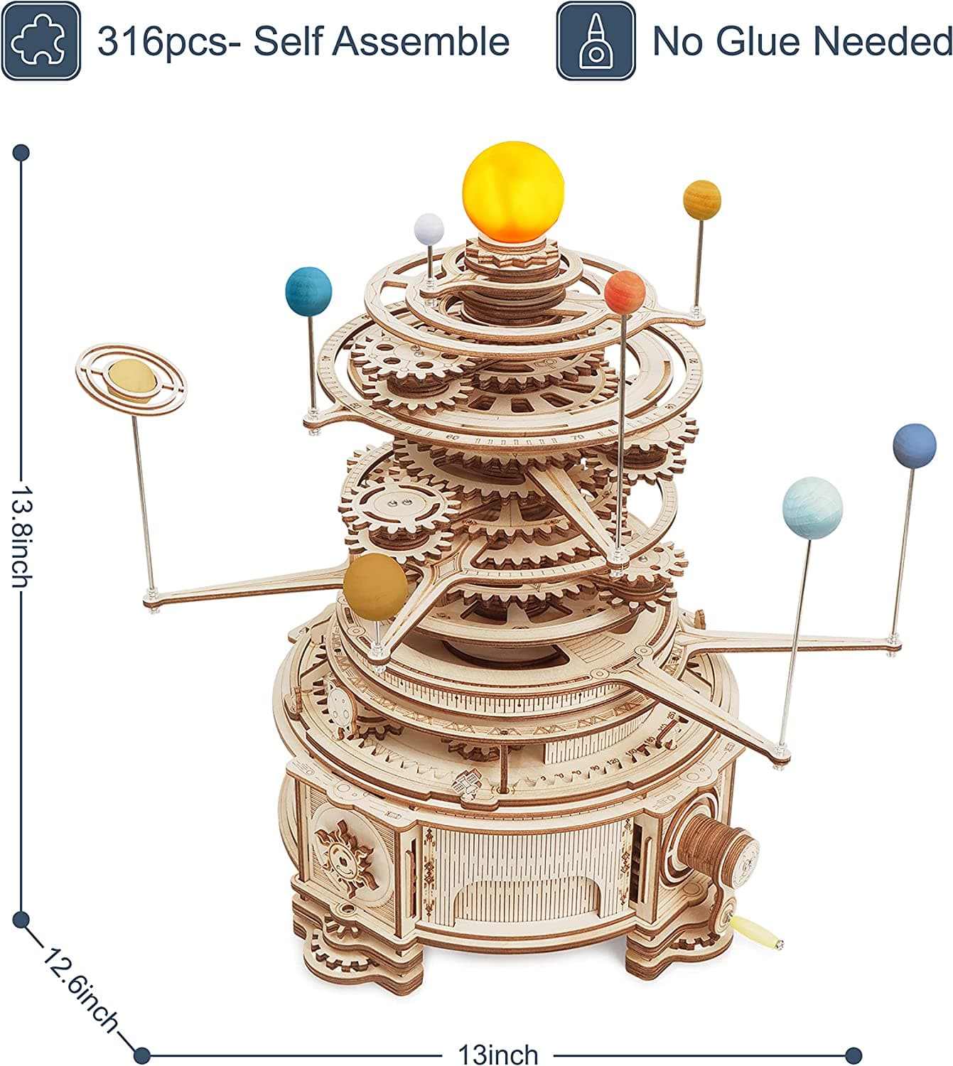 Discover the ROKR Mechanical Orrery 3D Wooden Puzzle - image 9