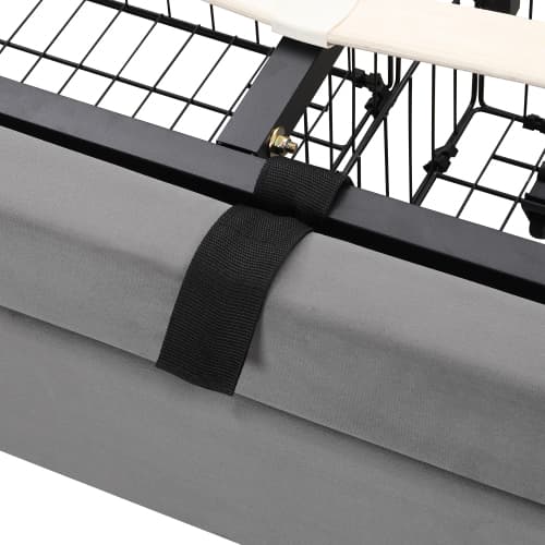 Super King (6ft) Ottoman Bed in Grey Velvet with Storage - image 16