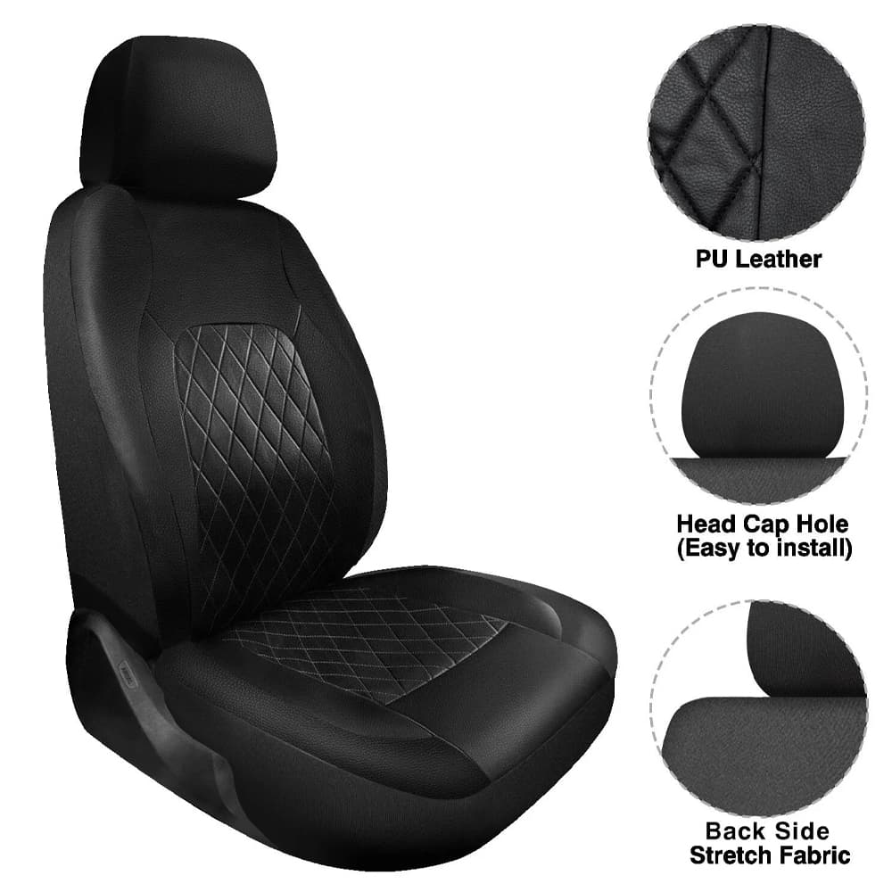 Full Set of Universal Car Seat Covers in Premium PU Leather - image 7
