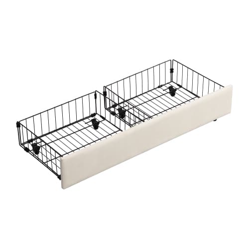 Elegant Cream Velvet Double Bed with Smart Under-Bed Storage - image 12