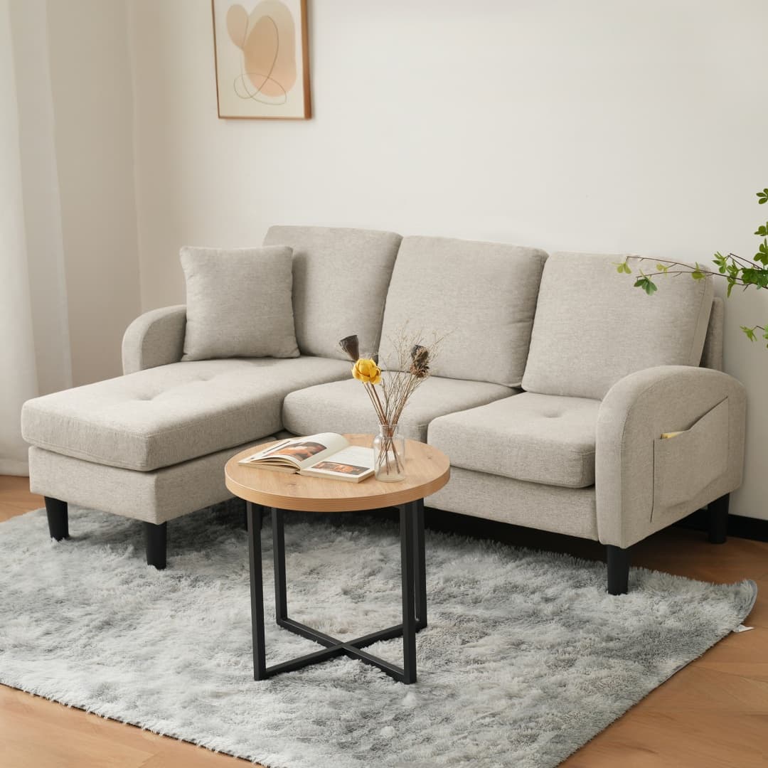 Transform Your Space with a Versatile L-Shaped Corner Sofa - Beige