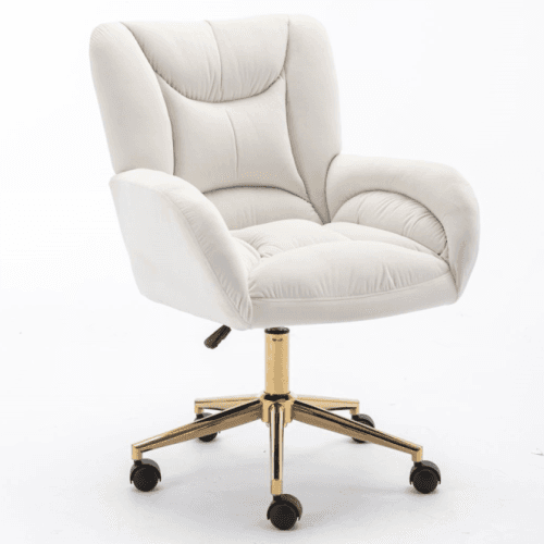 Elevate Your Home Office with a Chic Ivory Velvet Chair - image 3