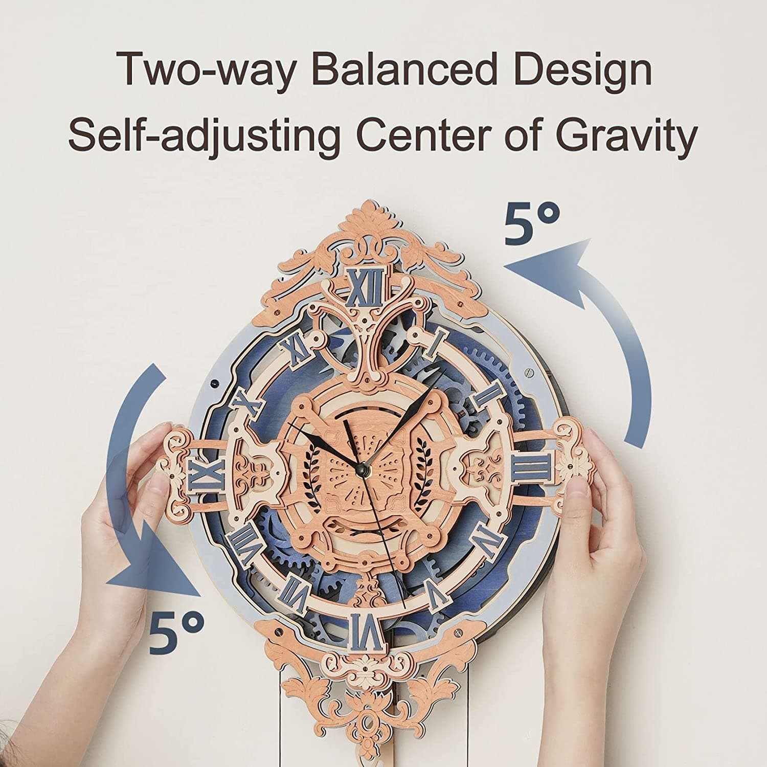 3D Wooden Puzzle: Functional "Romantic Notes" Wall Clock Kit - image 6