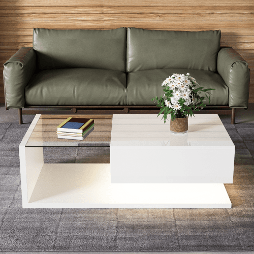 Modern High Gloss Coffee Table with 16-Colour LED Lighting - image 13