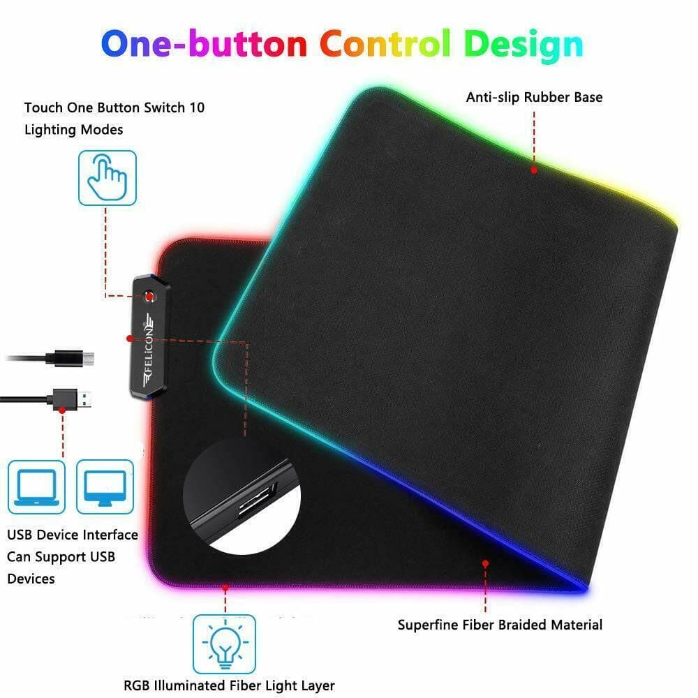 Gaming Mouse Pad with RGB LED Border and 10 Colour Modes - image 8
