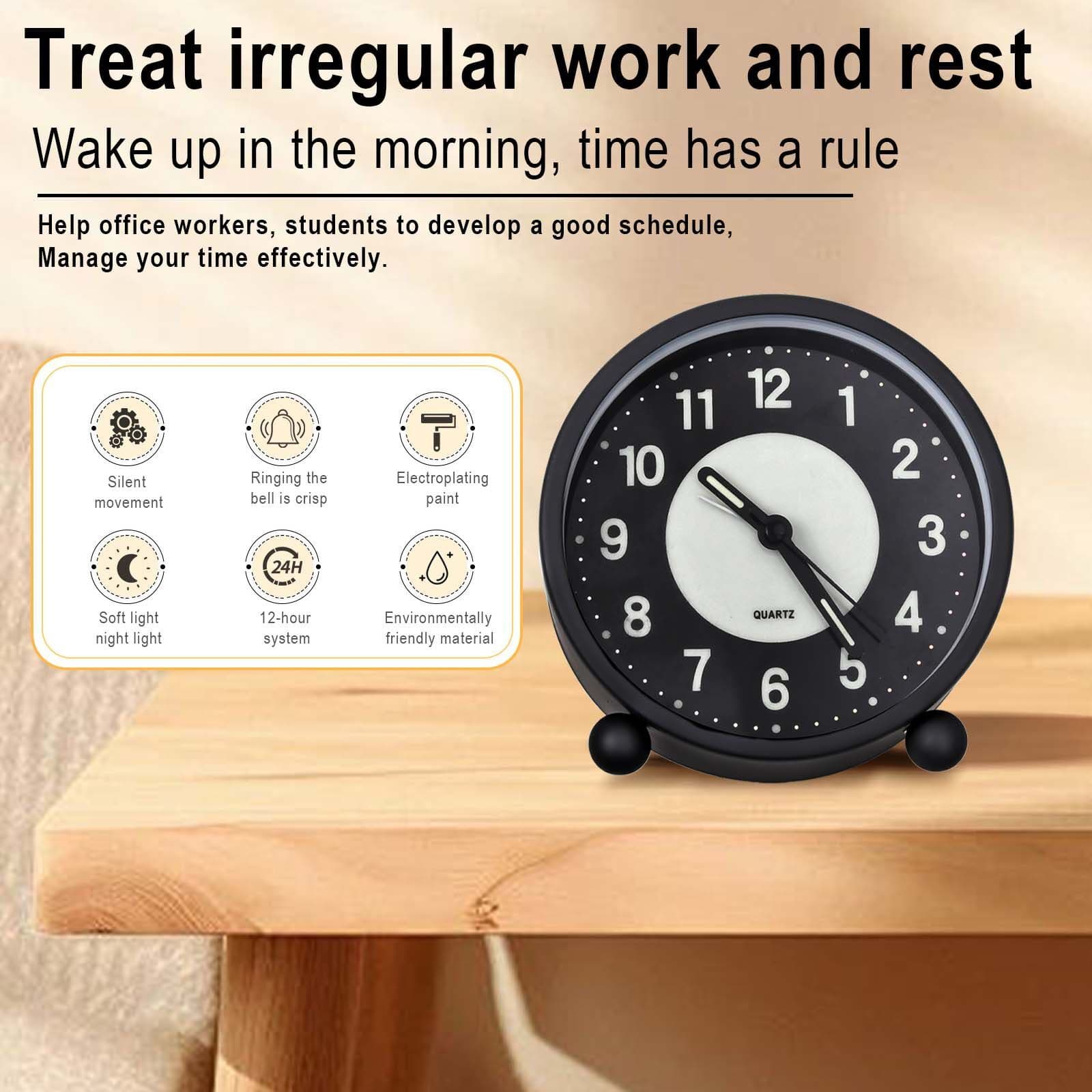 Non-Ticking Bedside Alarm Clock with Glow-in-the-Dark Dial - image 23