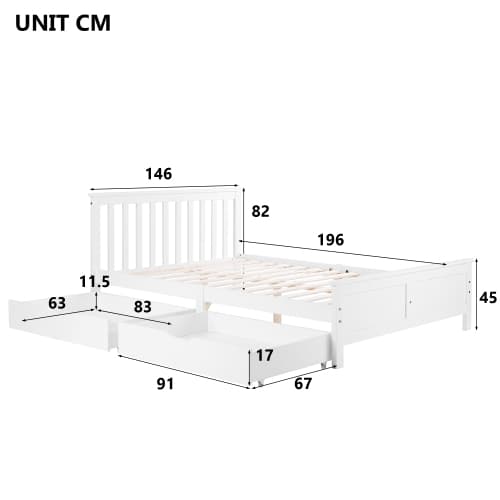 Double Storage Bed in Solid White Pine - image 1