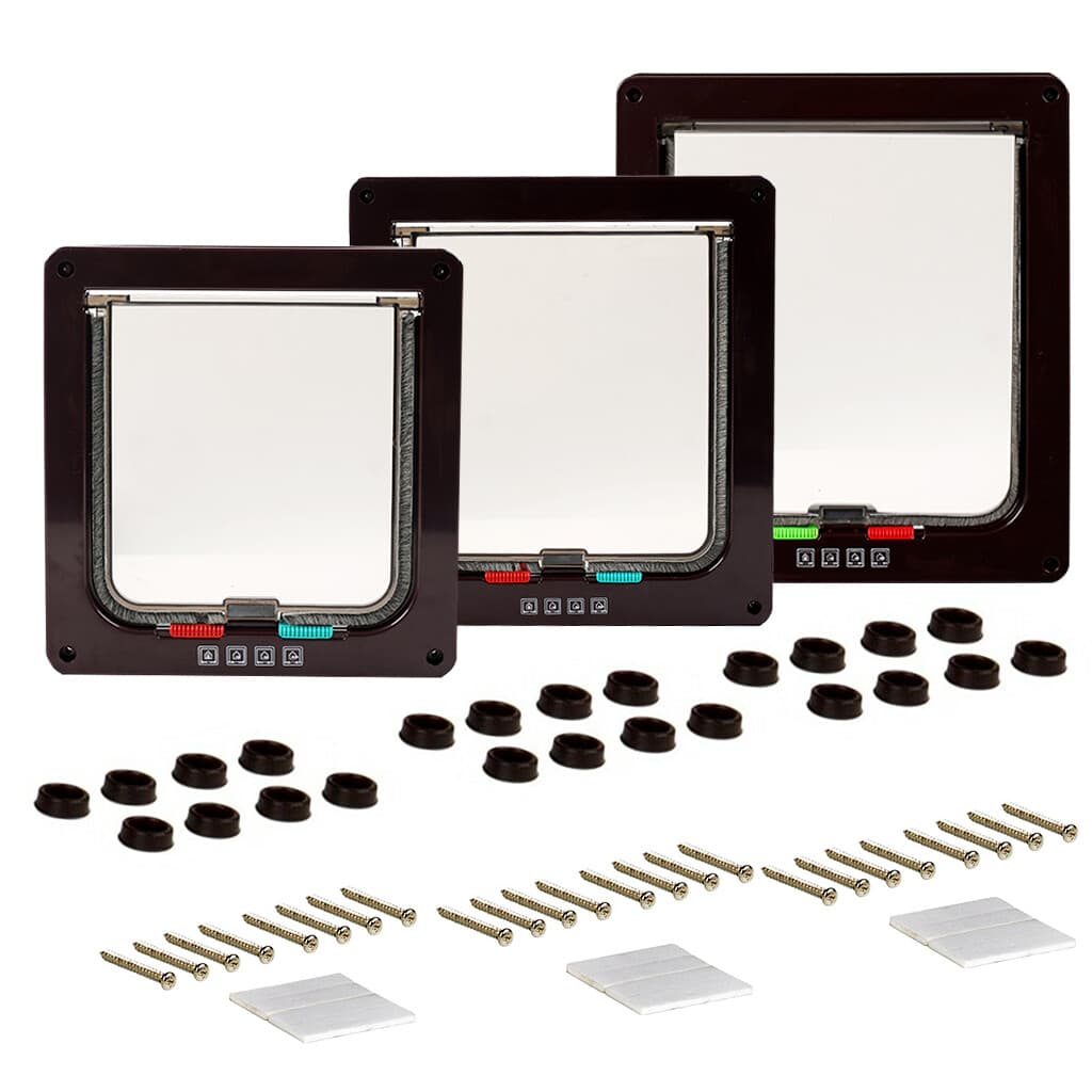 Large 4-Way Locking Cat and Dog Door with Clear Flap - image 15