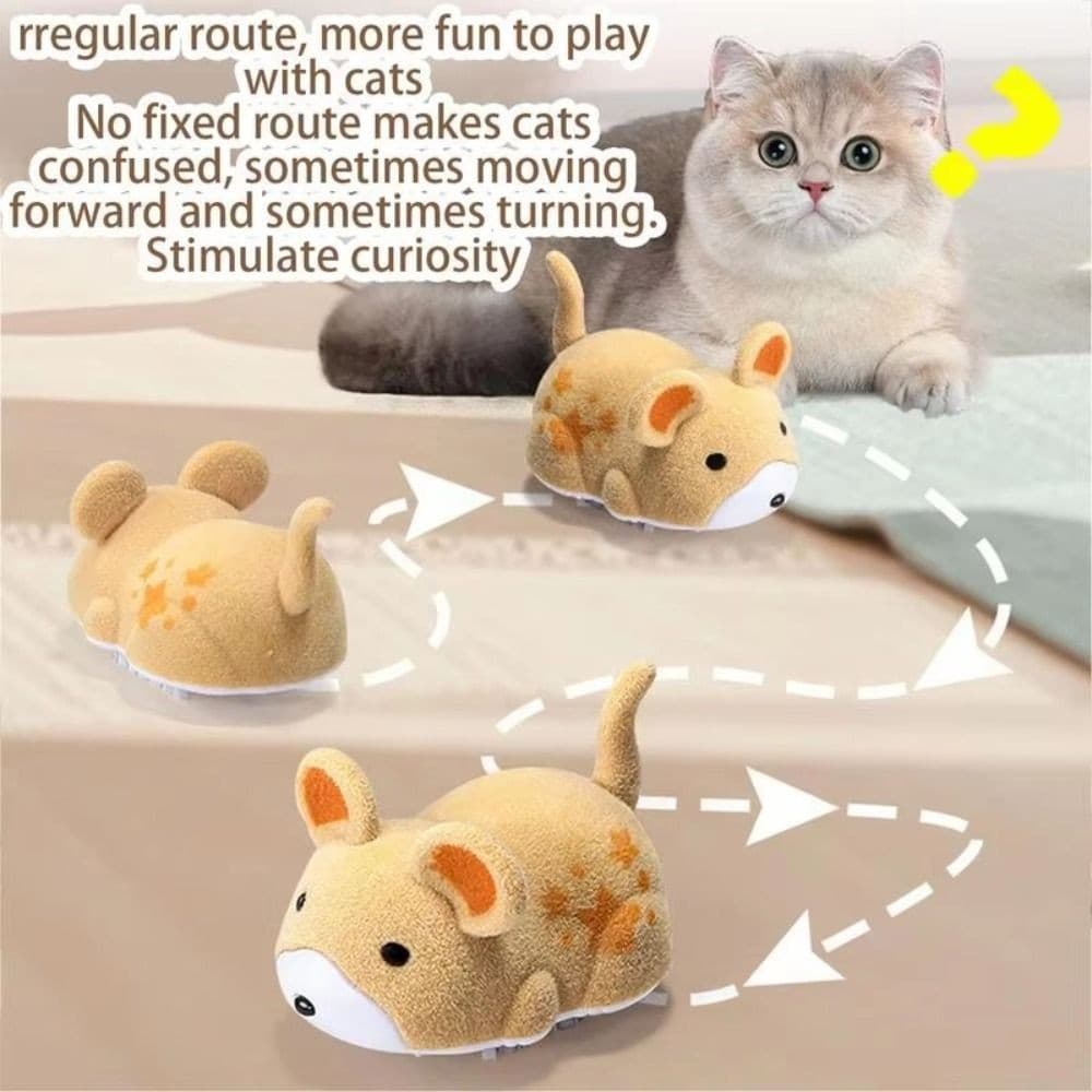 Plush Mouse Cat Toy with Built-In Sound and Rolling Wheels - image 10