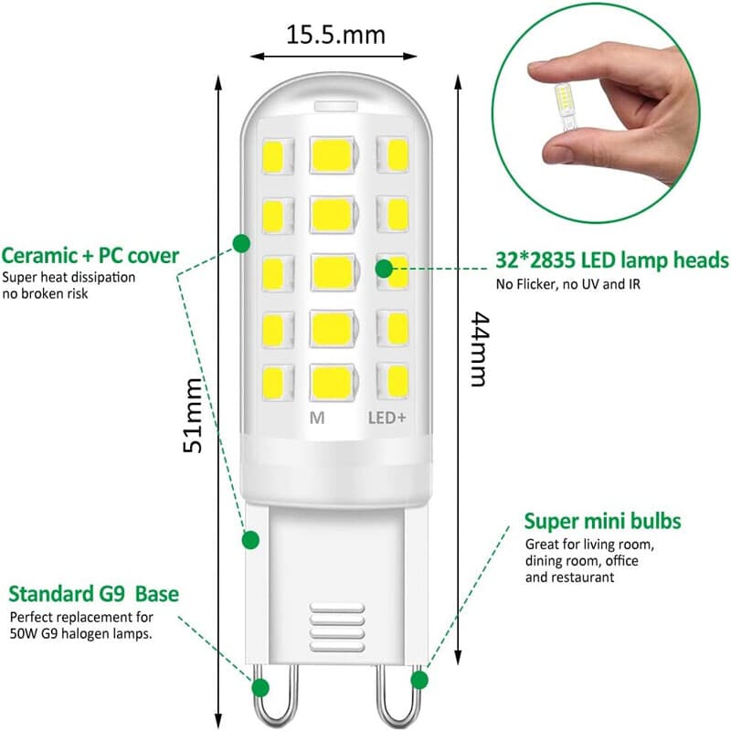 G9 LED Capsule Bulbs — 6 Pack, 5W Warm White 2700K - image 24