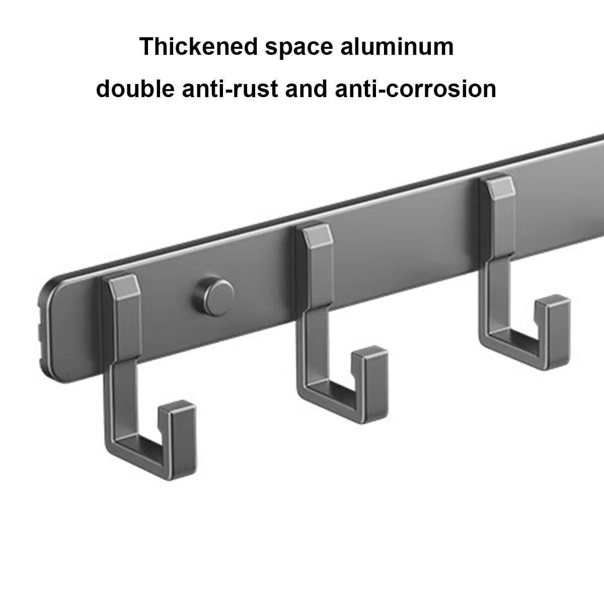 7-Hook Aluminium Wall Rack with Modern Slim Profile - image 7
