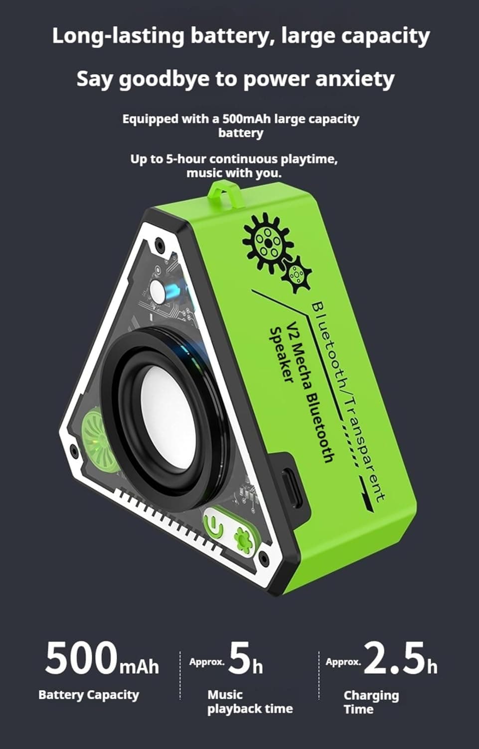 Compact Triangle Bluetooth Speaker with Built-In LED Glow - image 12