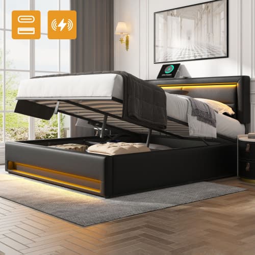 Multifunctional King Size Bed with Ottoman Storage & Charging - image 41