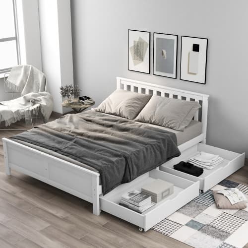 Double Storage Bed in Solid White Pine - image 9