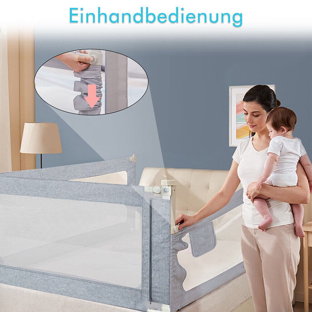 Height-Adjustable 200cm Bed Guard Rail for Toddlers - image 20