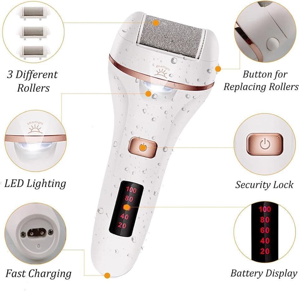Waterproof Electric Callus Remover with Three Roller Attachments - image 18