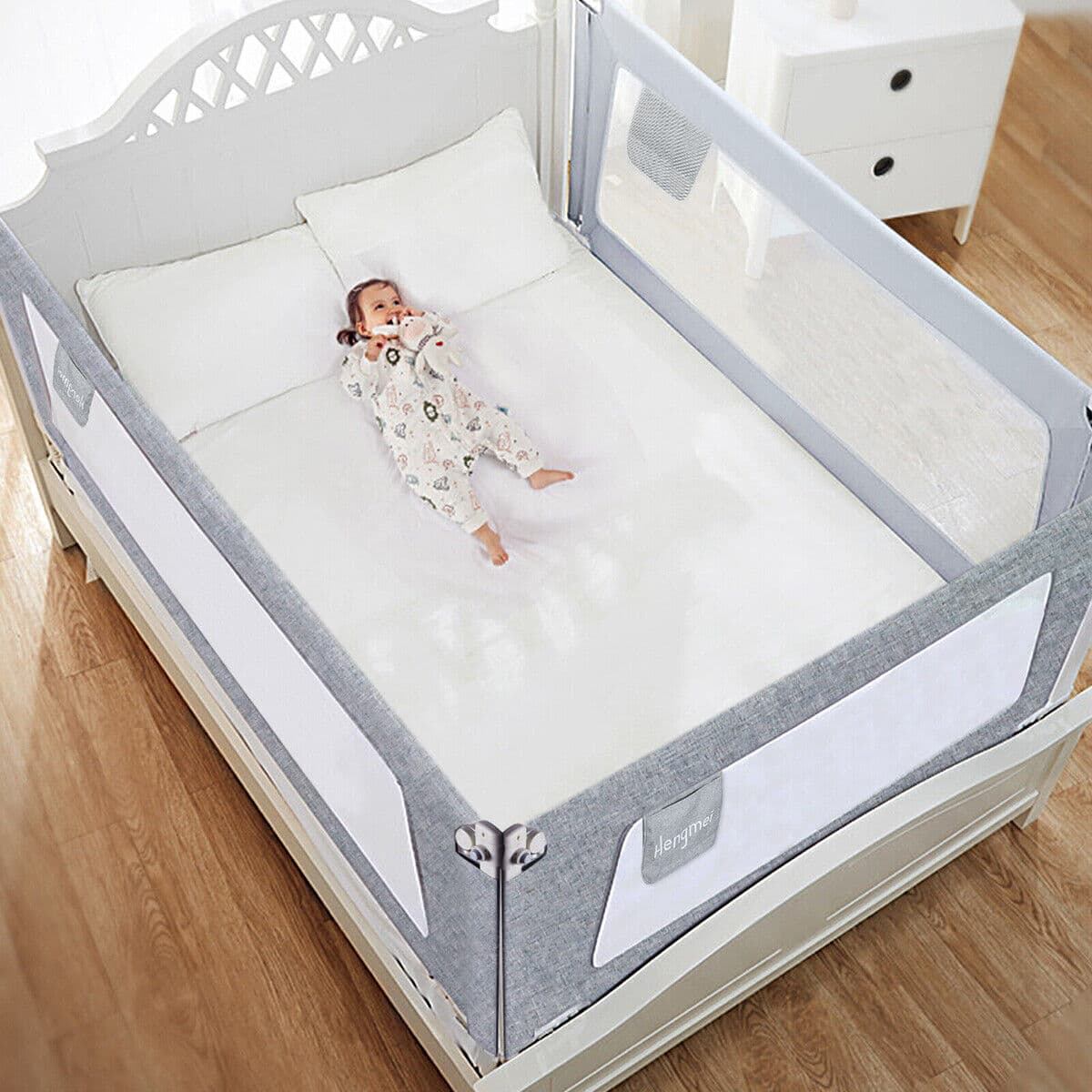 Height-Adjustable 200cm Bed Guard Rail for Toddlers - image 23