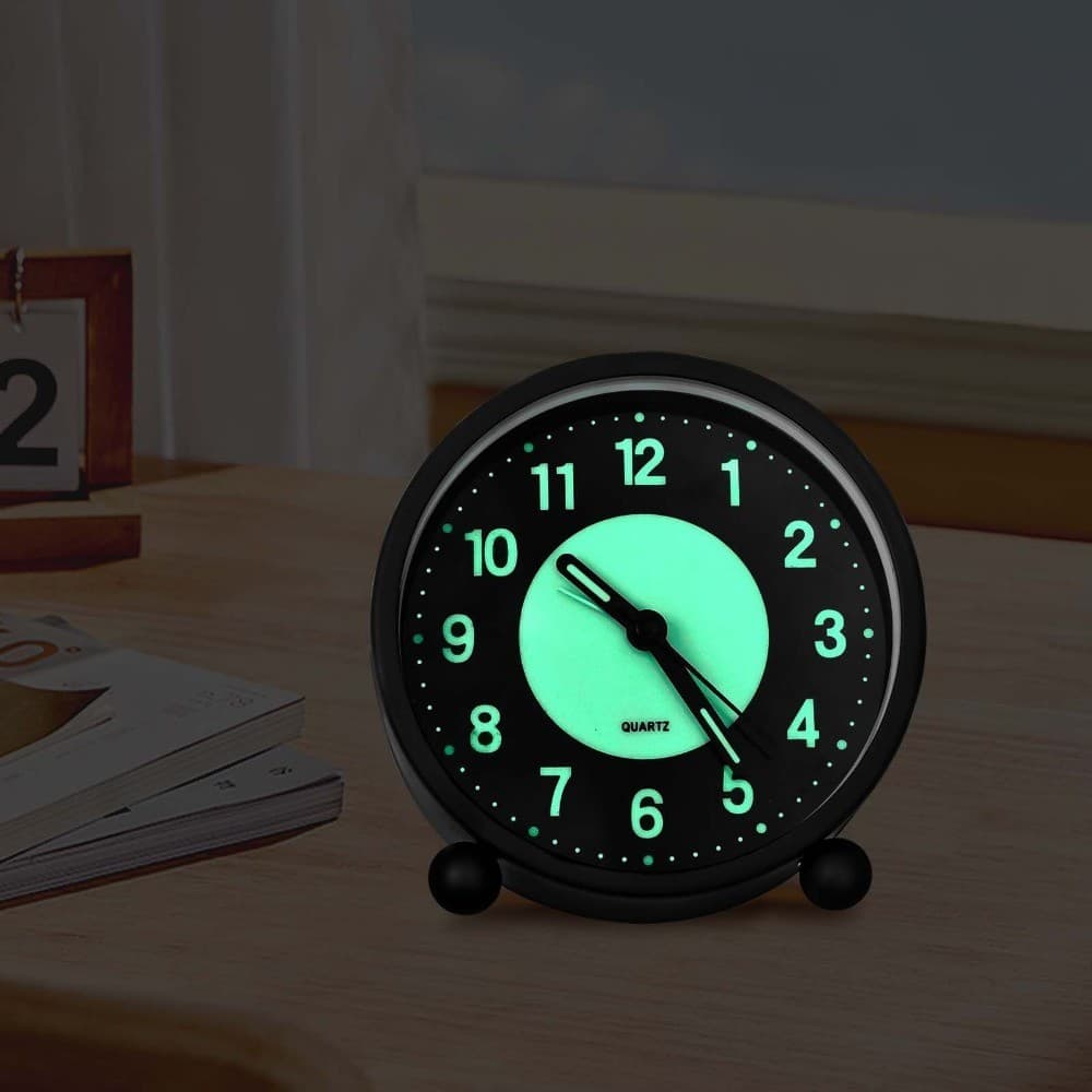 Non-Ticking Bedside Alarm Clock with Glow-in-the-Dark Dial - image 12