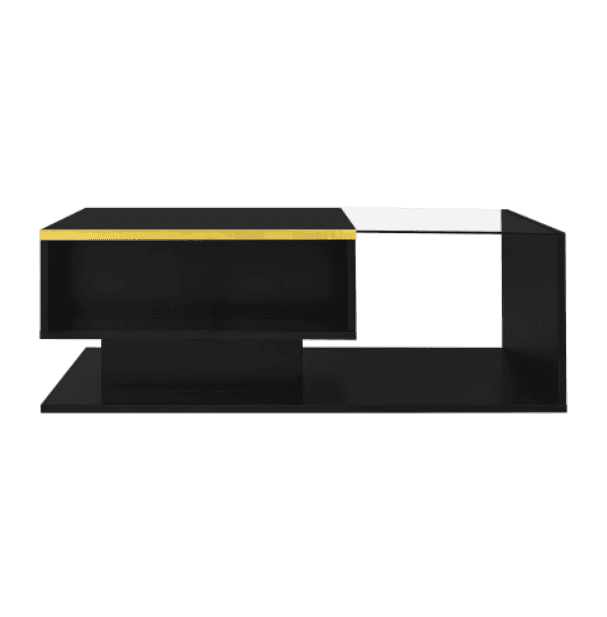 Modern High Gloss Coffee Table with Glass Top and LED Lighting - image 6