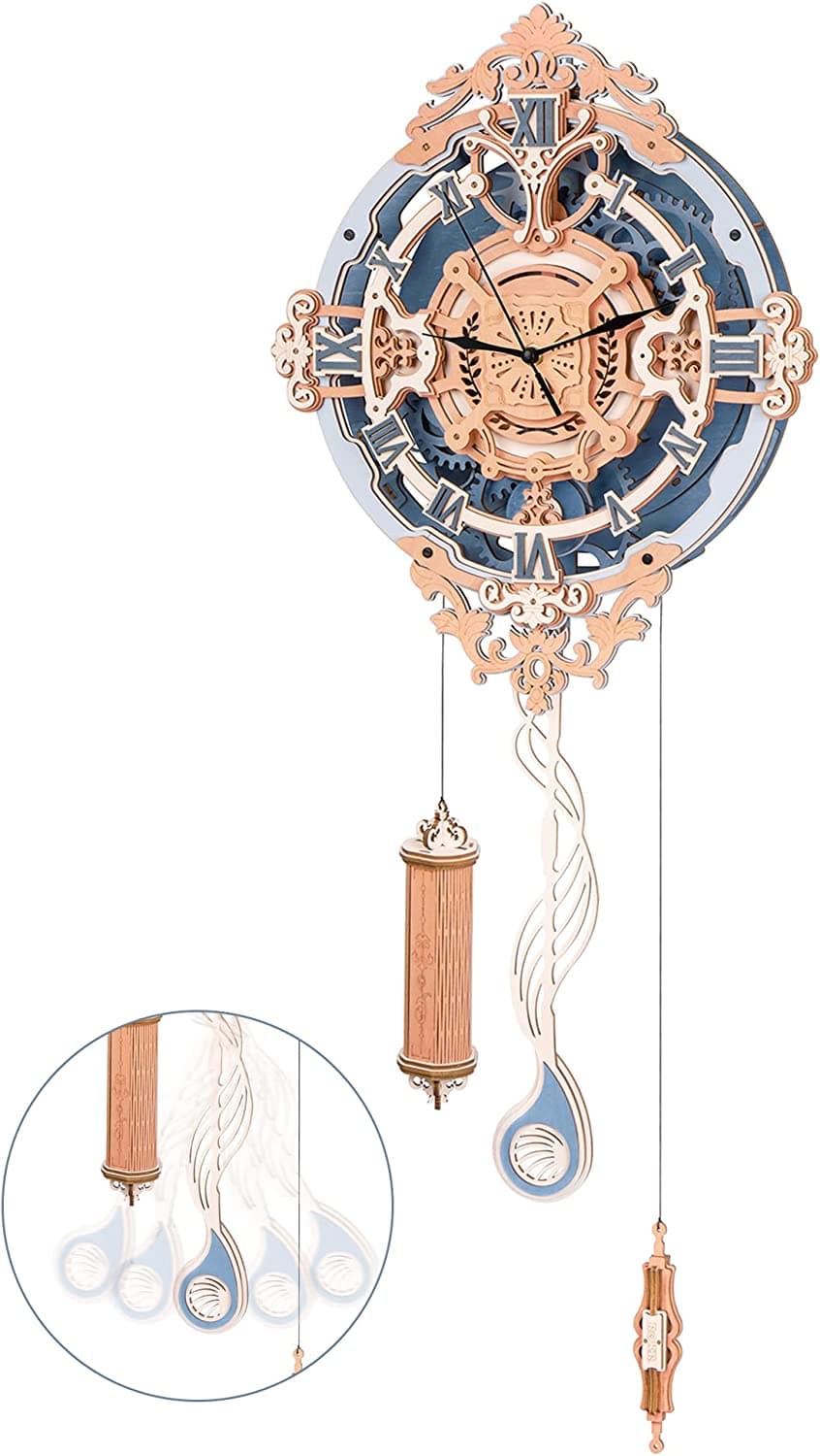 3D Wooden Puzzle: Functional "Romantic Notes" Wall Clock Kit - image 1