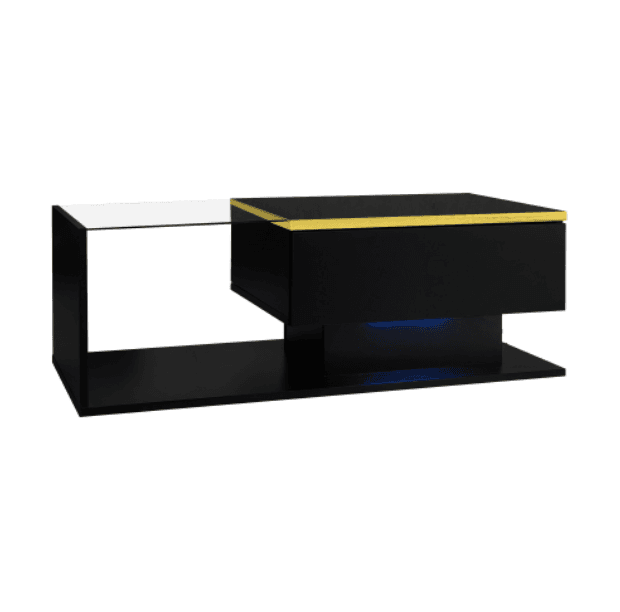 Modern High Gloss Coffee Table with Glass Top and LED Lighting - image 19