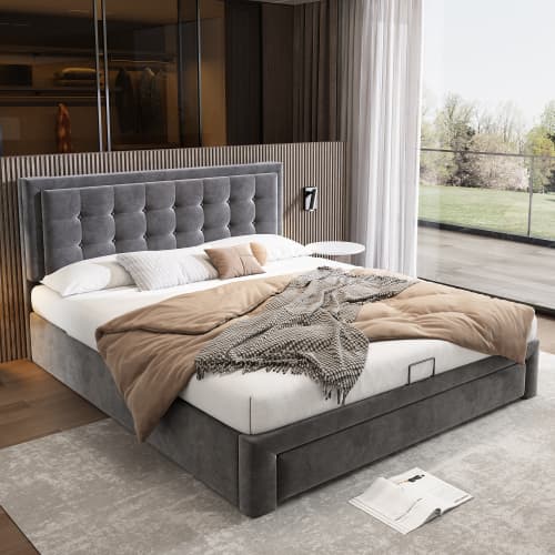 Effortless Storage Meets Elegant Design in a Velvet Double Bed - image 12