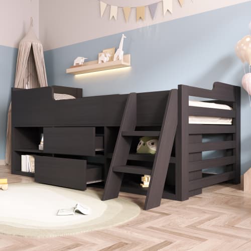 Children's White Mid Sleeper Bed with Drawers & Shelves - image 35
