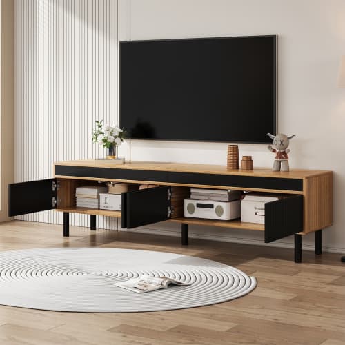 Stylish Black & Wood TV Cabinet for a Clutter-Free Space - image 1