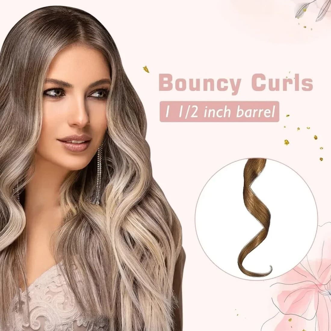 38mm Ceramic Tourmaline Curling Wand for Large Waves - image 12