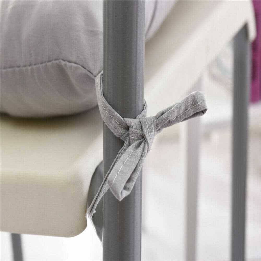 4-Pack Tufted Seat Cushions with Tie-On Fastening — Light Grey - image 12