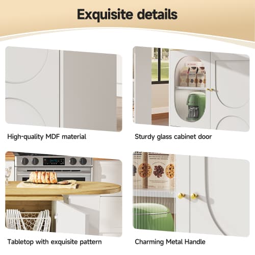 360° Rotating Bar Table with Storage, White - image 12