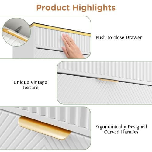 Contemporary White 6-Drawer Sideboard Cabinet - image 1