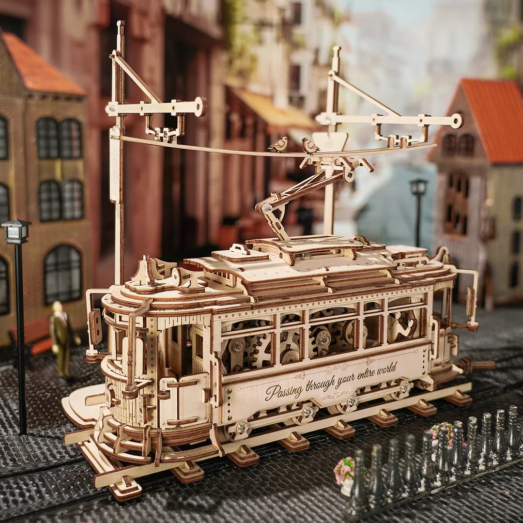 3D Wooden Puzzle: Rokr Classic City Tram LK801