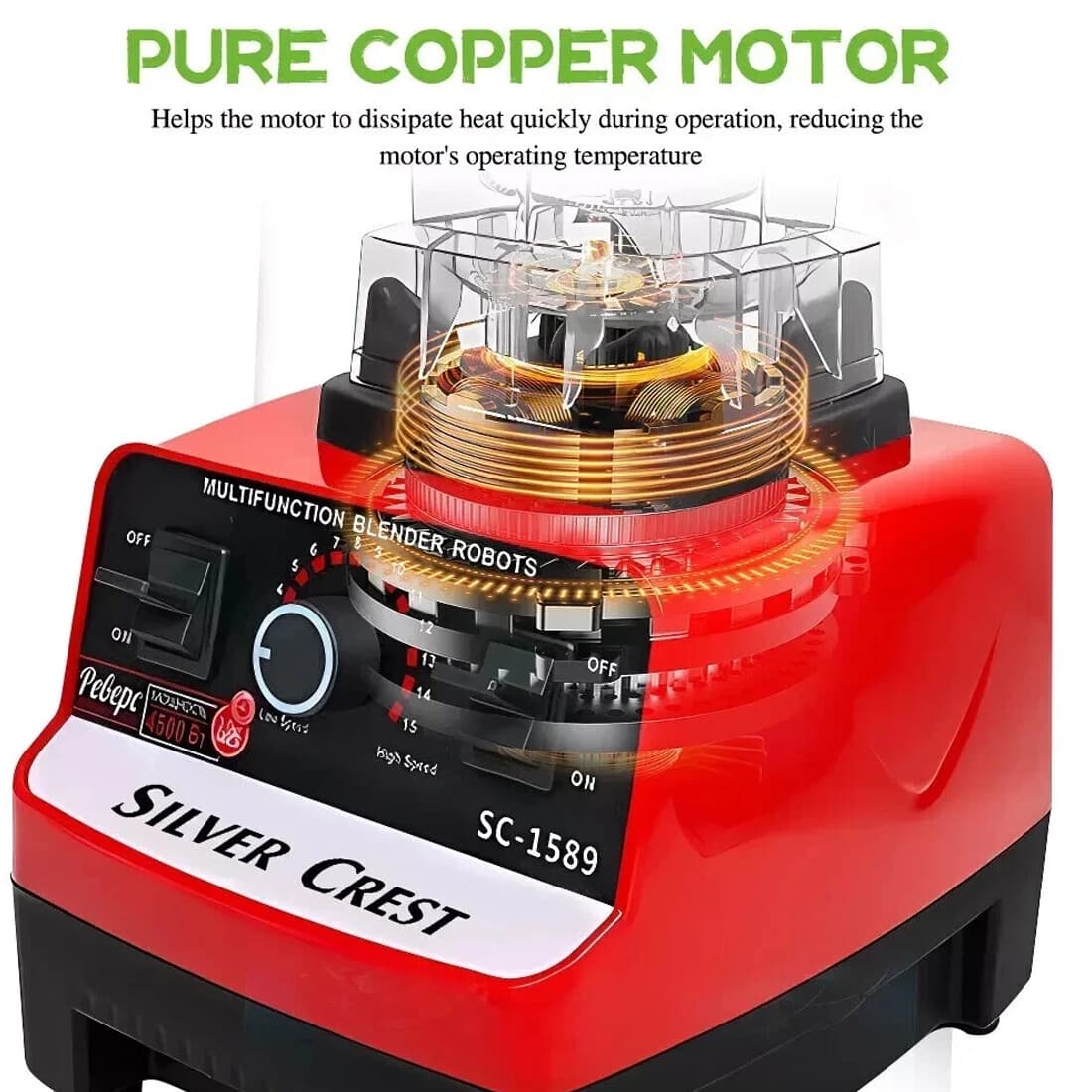 Powerful 4500W Countertop Blender with 2L Jug - image 12