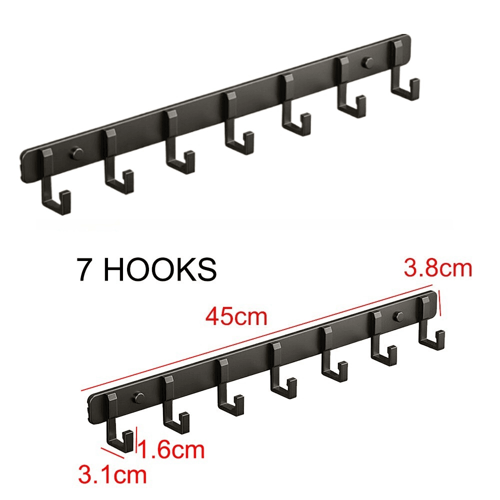 7-Hook Aluminium Wall Rack with Modern Slim Profile - image 4