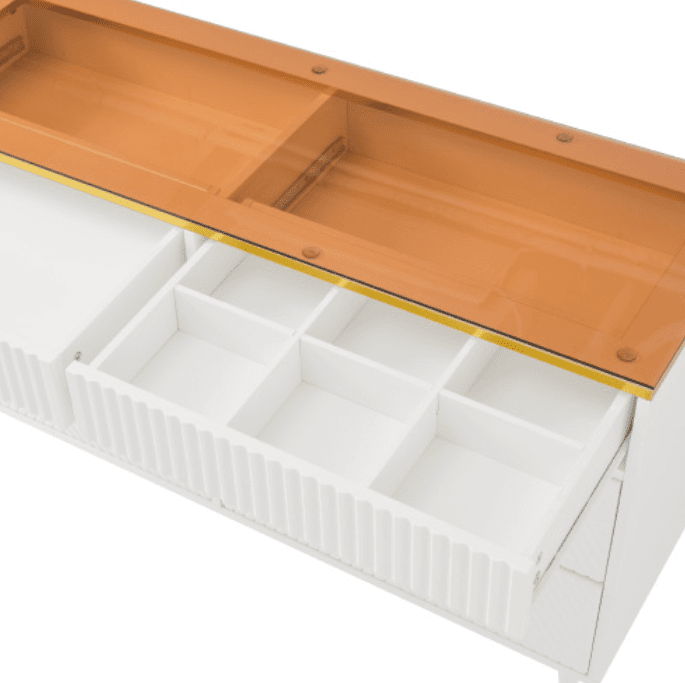 Contemporary White 6-Drawer Sideboard Cabinet - image 6