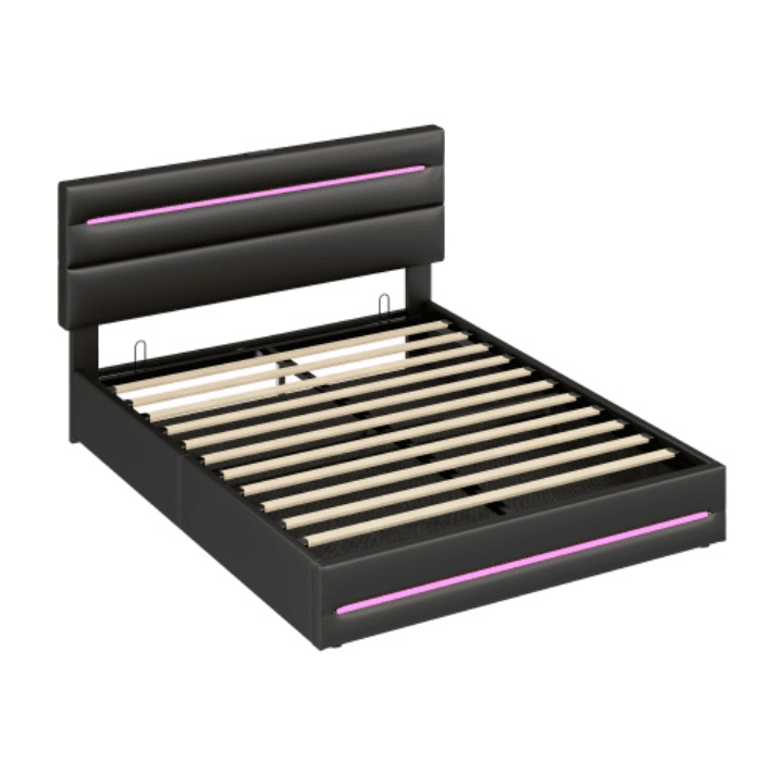 Smart King Size Ottoman Bed with LEDs, USB & Hydraulic Storage - image 4