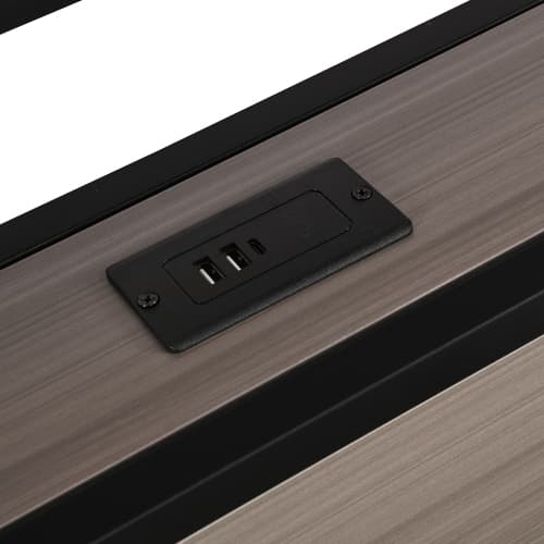 Modern Single Metal Bed with Storage, LED Lights & USB Charging Ports - image 12